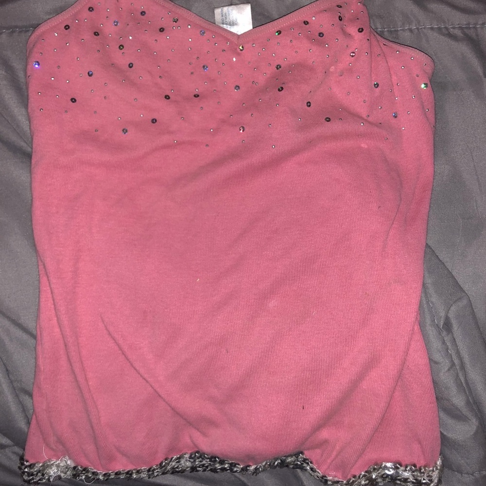kids light pink sparkle tank top